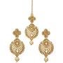 Bindhani Bollywood Hair Head Jewelry Wedding Maang Tikka Bridal Mang Tika Earrrings For Women