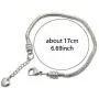 SBI Jewelry Stainless Steel Heart Bracelet for Charm Bead Snake Chain Gift for Women Girls Birthday SBI Jewelry Stainless Steel Heart Bracelet for Charm Bead Snake Chain Gift for Women Girls Birthday