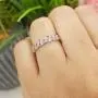 Dazzlingrock Collection 14k Round Ruby & White Diamond Ladies Anniversary Wedding Stackable Band Swirl Ring, White Gold