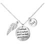 Joycuff Personalized Memorial Necklace Sympathy Gifts for Women Teen Girls Loss of Dad Mom Husband Remembrance Jewelry Angel Wings Silver Stainless Steel Pendant