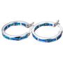 Life Stage White/Blue Fire Opal 925 Sterling Silver Round Hoop Dangle Earrings Womens Fashion Jewelry