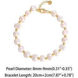 FM FM42 925 Sterling Silver Baroque Style Cultured Pink White Multicolor Pearl Handmade Adjustable Bracelet (3 Colors)