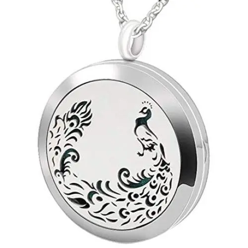 PAMTIER Womens Stainless Steel Essential Oil Diffuser Necklace Aromatherapy Jewelry with 7 Color Refill Pads PAMTIER Womens Stainless Steel Essential Oil Diffuser Necklace Aromatherapy Jewelry with 7 Color Refill Pads