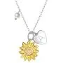 Sterling Silver Gold Tone Sunflower Initial 26 Letter Script Name Alphabet A to Z Necklace Personalized Pendant Sterling Silver Gold Tone Sunflower Initial 26 Letter Script Name Alphabet A to Z Necklace Personalized Pendant