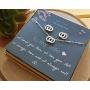 EFYTAL Wife Gifts, Wife Birthday Gift Ideas For Her, Romantic Sterling Silver 925 CZ Interlocking Circles Necklace & Earrings Set, Jewelry for Women, Cute Anniversary / Valentines Day Present