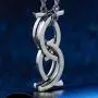 INRENG Unisex Stainless Steel Rings Pendant Necklace Kissing Fish Design Creative Jewelry Free Link Chain