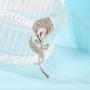 HSQYJ Flower Crystal Brooches Pins Fashion Beautiful Created Rhinestone Floral Brooch Good Idea for Party Dance Wedding Banquet for Elegant Women Girl