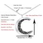ONDAISY Black Cz Gypsy Planet Half Crescent Sailor Luna Moon Pendant Charm Chain Necklace