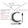 ONDAISY Black Cz Gypsy Planet Half Crescent Sailor Luna Moon Pendant Charm Chain Necklace ONDAISY Black Cz Gypsy Planet Half Crescent Sailor Luna Moon Pendant Charm Chain Necklace