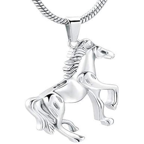 Kai Urns Jewelry Horse Pet Cremation Memorial Urn Ashes Pendant Necklace for Men and Women