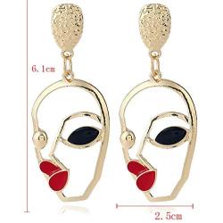 TULIP LY Sun Moon Asymmetrical Crystal Drop Earrings Bohemian Tassel Design Dangle Earring Fashion Retro Stud Earrings for Women Girl Fashion Jewelry