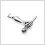 Fusamk Hip Hop Music Titanium Steel Microphone Tag Pendant 24'' Chain Necklace Fusamk Hip Hop Music Titanium Steel Microphone Tag Pendant 24'' Chain Necklace