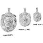 Bold Sterling Silver Sparkle-Cut Lion Statement Pendant (3 Sizes)