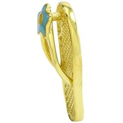 AFFY Jewelry Enamel Sandal Flip Flop Pendant in 925 Sterling Silver