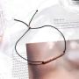 IEFWELL S925 Sterling Silver Morse Code Bracelets for Women, Rose Gold Beads on Silk Friendship Gifts Inspirational Valentines Day Graduation Gifts for Her Gifts for Wife Girlfriends