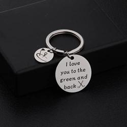 Zuo Bao Dad Golf Keychain Golf Jewelry Golfer Gift I Love You to The Green and Back Keychain Gift for Golf Players