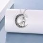 ONEFINITY Origami Rabbit/Horse/Wolf Necklace Sterling Silver Celtic Knot Moon Pendant Necklace Anniversary Birthday Gifts for Women Wife Girlfriend