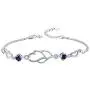 Nobranded SUNCHIO S925 Sterling Silver Bracelet for Women, 8-9 Inches Adjustable Infinite Charm Double Heart Wrist Chain,Gift for Women Anniversary