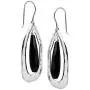 Silpada Rock Out Natural Black Agate Cut-Out Drop Earrings in Sterling Silver