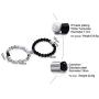 MEALGUET Magnetic Couple Bracelets Personalized White Howlite & Black Agate Matching Beaded Bracelets Distance Relationship Bracelet Custom Name Bead Magnetic Set