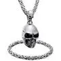 WESTMIAJW Mens Stainless Steel Silver Large Heavy Skull Pendant Necklace Chain Bracelet Set Gothic Punk Biker Jewelry 55/60/70cm WESTMIAJW Mens Stainless Steel Silver Large Heavy Skull Pendant Necklace Chain Bracelet Set Gothic Punk Biker Jewelry 55/60/70cm