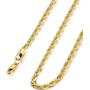 FIBO STEEL 18k Real Gold Plated 2.5-8 MM Stainless Steel Mens Womens Necklace Twist Rope Chain, 16-36 inches