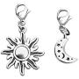 CENWA Sun and Moon Zipper Pull Purse Charm Sun and Moon Clip On Charms Zipper Pull Couples Jewelry Gift for Boyfriend Girlfriend