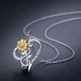 JUSTKIDSTOY Sunflower Necklace S925 Sterling Silver - You are My Sunshine Necklace Sun Flower Heart Pendant Musical Note Jewelry Gifts for Women Mom Mothers Day Birthday