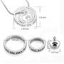 Two Circled with Heart Cremation Charm Pendant Stainless Steel Memorial Urn Necklace Ashes Holder Urn Keepsake Jewelry