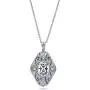 BERRICLE Rhodium Plated Sterling Silver Cubic Zirconia CZ Art Deco Filigree Milgrain Fashion Necklace and Earrings Set BERRICLE Rhodium Plated Sterling Silver Cubic Zirconia CZ Art Deco Filigree Milgrain Fashion Necklace and Earrings Set