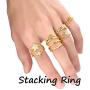 U7 9Pcs-28Pcs Knuckle Ring Set for Women 18K Gold Plated Vintage Hollow Carving Adjustable Boho Style Stackable Rings Set Hollow Carved, Statement Jewelry for Women Girls