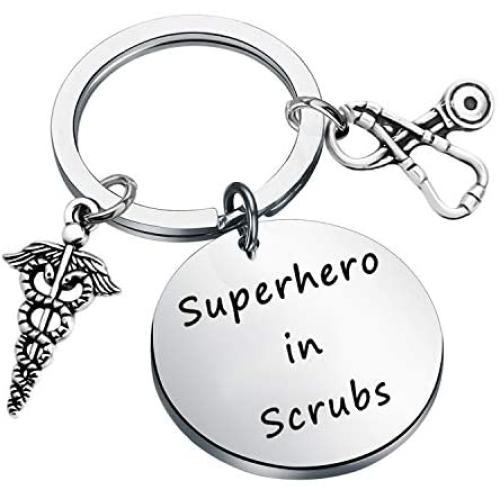 CENWA Nurse RN Gift Nurses Day Gift Doctor Nursing Jewelry Nurse Appreciation Superhero in Scrubs Keychain Nurse Life Gift