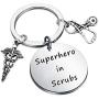 CENWA Nurse RN Gift Nurses Day Gift Doctor Nursing Jewelry Nurse Appreciation Superhero in Scrubs Keychain Nurse Life Gift