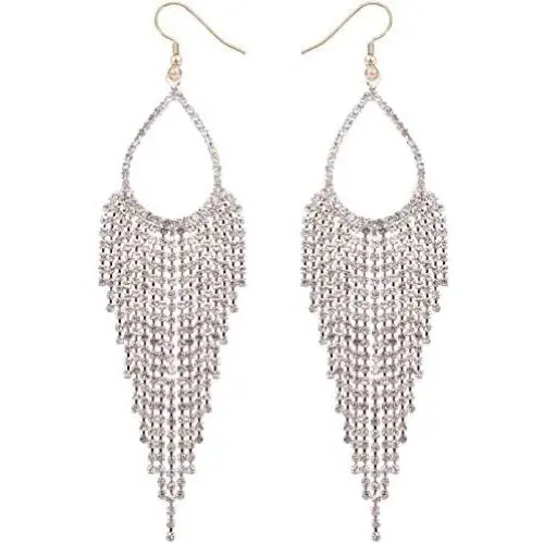 Mlouye Love Heart Long Statement Tassel Earrings Crystal Mlouye Love Heart Long Statement Tassel Earrings Crystal