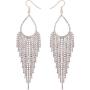 Mlouye Love Heart Long Statement Tassel Earrings Crystal
