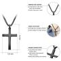 555Jewelry Stainless Steel Cross Adjustable Rolo Chain Pendant Necklace 16-28 Inches