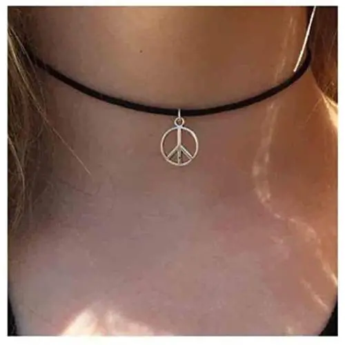 Olbye Peace Necklace Choker Leather Silver Choker Necklace for Women and Teen Girls Boho Jewelry Necklace Silver (Geometric) Olbye Peace Necklace Choker Leather Silver Choker Necklace for Women and Teen Girls Boho Jewelry Necklace Silver (Geometric)