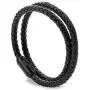 Globi Leather Bracelet For Men | Genuine Wrap Braided Leather Cuff Bangle Bracelet with Magnetic Stainless Steel Clasp For Men/Women