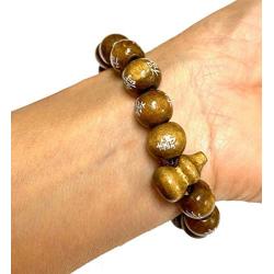 12 Tibetan Buddhist Mala Bracelets for Men and Women - Round Wooden Beads Prayer Bracelet Set - Unisex Stretch Bracelets for Yoga, Meditation and Chakra Healing