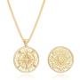 18k Gold Owl Bee Pendant Cross Necklace for Women Compass Medallion Coin Evil Eye Blade Y Style Oval Link Satellite Chain Toggle Jewelry Gifts for Her