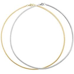 BOUTIQUELOVIN Set of 2 Women Chain Choker Necklace | Omega Chain Chokers Necklaces Set for Women Girls