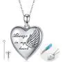 925 Sterling Silver Urn Necklaces for Ashes Cremation Jewelry for Ashes Angel Wings Cremation Necklace for Ashes Always in My Heart Memorial Gifts Ashes Keepsake Pendant Necklace with Funnel Kit 925 Sterling Silver Urn Necklaces for Ashes Cremation Jewelry for Ashes Angel Wings Cremation Necklace for Ashes Always in My Heart Memorial Gifts Ashes Keepsake Pendant Necklace with Funnel Kit
