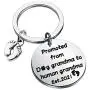 FUSTMW Grandma Grandpa Est.2021 Keychain Promoted from Dog Grandma Grandpa to Human Grandma Grandpa Gifts Grandchild Announcement Gifts