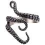Silver Tone Steampunk Octopus Pirates of the Caribbean Necklace Earring Ring Jewelry Gift Set
