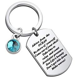 Gzrlyf Advice from The Ocean Keychain Ocean Gifts Inspirational Gifts Ocean Lover Gifts