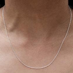 Pori Jewelers Genuine Platinum 950 Solid Diamond Cut Anchor Chain Necklace -1.5mm Thick - Available in 16''-24''