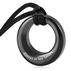 SexyMandala Urn Necklace for Ashes Cremation Jewelry Circle of Life Memorial Pendant Stainless Steel Keepsake for Men Women Always in My Heart