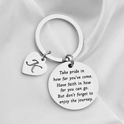 FUSTMW Initial Letter Keychain Alphabet Key Ring Graduation Gifts Initial Pendant Charm Inspiration Gifts Birthday Gifts