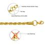 SANNYRA 2MM 3MM 4MM 5MM Gold Plated Twist Chain Necklace Stainless Steel Necklace 16-38 Inches Women Mens Jewellery