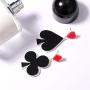 Playing Cards Pattern Dangle Earrings Hearts Spades Plum Poker Acrylic Earring Unique Funny Cards Earrings for Women Girls Jewelry